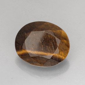 Tiger's eye naturale marrone da 25,78 ct, taglio ovale, opaco