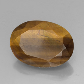 Tiger's eye naturale marrone da 18,43 ct, taglio ovale, opaco