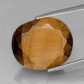 Occhio di tigre Oro Marrone naturale da 16.49 ct, Taglio ovale, Opaco