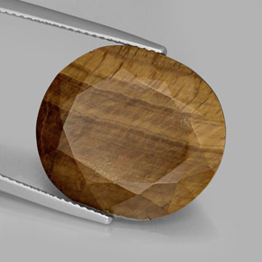 Occhio di tigre Oro Marrone naturale da 16.94 ct, Taglio ovale, Opaco