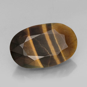 Tiger's eye naturale multicolore da 13,19 ct, taglio ovale, opaco