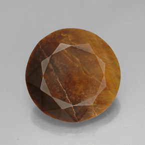 Occhio di tigre Oro Marrone naturale da 19.72 ct, Taglio rotondo, Opaco