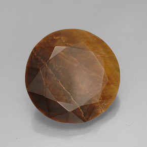 Occhio di tigre Oro Marrone naturale da 19.72 ct, Taglio rotondo, Opaco