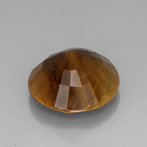 Occhio di tigre Oro Marrone naturale da 19.72 ct, Taglio rotondo, Opaco