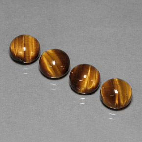 Tiger's eye naturale marrone da  ct, taglio rotondo, opaco