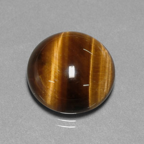Occhio di tigre Oro Marrone naturale da 11.38 ct, Taglio rotondo, Opaco