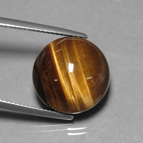 Occhio di tigre Oro Marrone naturale da 12.84 ct, Taglio rotondo, Opaco