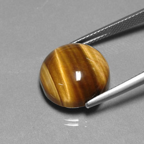Occhio di tigre Oro Marrone naturale da 12.16 ct, Taglio rotondo, Opaco