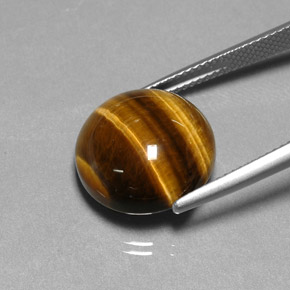 Tiger's eye naturale marrone da 11,77 ct, taglio rotondo, opaco