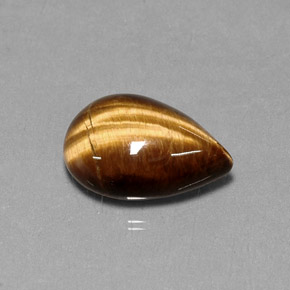Tiger's eye naturale marrone da 5,33 ct, taglio a pera, opaco