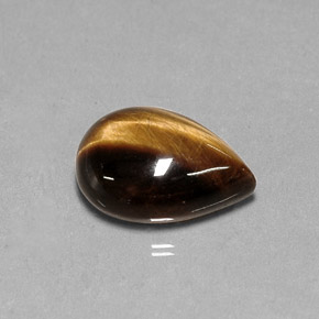 Occhio di tigre Oro Marrone naturale da 5.18 ct, Forma a pera, Opaco
