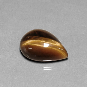 Tiger's eye naturale marrone da 5,17 ct, taglio a pera, opaco