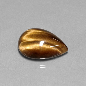 Tiger's eye naturale marrone da 5,36 ct, taglio a pera, opaco