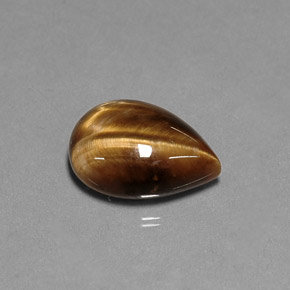 Occhio di tigre Oro Marrone naturale da 5.55 ct, Forma a pera, Opaco