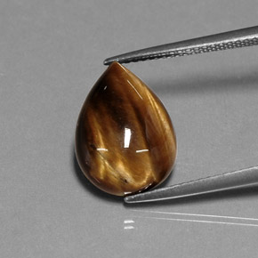 Occhio di tigre Oro Marrone naturale da 5.55 ct, Forma a pera, Opaco