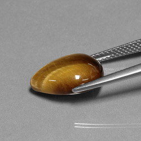 Tiger's eye naturale marrone da 5,16 ct, taglio a pera, opaco