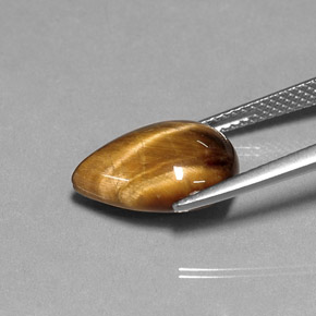 Occhio di tigre Oro Marrone naturale da 5.31 ct, Forma a pera, Opaco