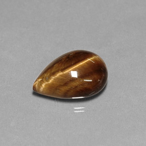 Tiger's eye naturale marrone da 5,18 ct, taglio a pera, opaco
