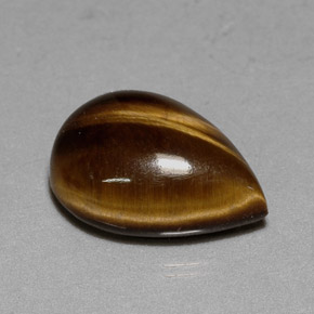Tiger's eye naturale marrone da 5,23 ct, taglio a pera, opaco
