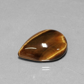 Tiger's eye naturale marrone da 5,18 ct, taglio a pera, opaco