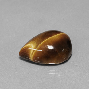 Occhio di tigre Oro Marrone naturale da 5.09 ct, Forma a pera, Opaco