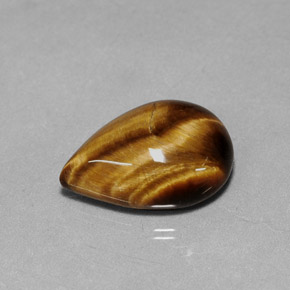 Tiger's eye naturale marrone da 5,02 ct, taglio a pera, opaco