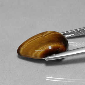 Tiger's eye naturale marrone da 5,02 ct, taglio a pera, opaco