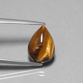 Occhio di tigre Oro Marrone naturale da 5.01 ct, Forma a pera, Opaco