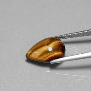 Occhio di tigre Oro Marrone naturale da 5.01 ct, Forma a pera, Opaco