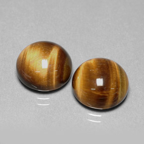 Tiger's eye naturale marrone da  ct, taglio rotondo, opaco