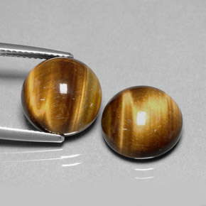 Tiger's eye naturale marrone da  ct, taglio rotondo, opaco