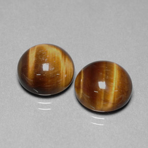 Tiger's eye naturale marrone da  ct, taglio rotondo, opaco