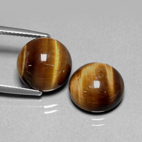 Tiger's eye naturale marrone da  ct, taglio rotondo, opaco