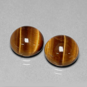 Tiger's eye naturale marrone da  ct, taglio rotondo, opaco