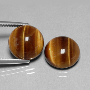 Tiger's eye naturale marrone da  ct, taglio rotondo, opaco