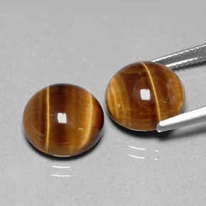 Tiger's eye naturale marrone da  ct, taglio rotondo, opaco