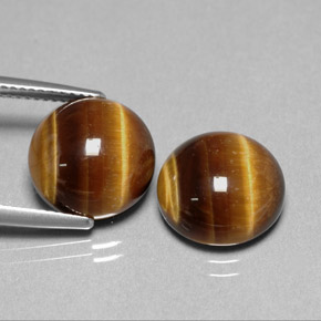 Tiger's eye naturale marrone da  ct, taglio rotondo, opaco