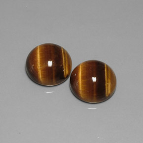 Tiger's eye naturale marrone da  ct, taglio rotondo, opaco