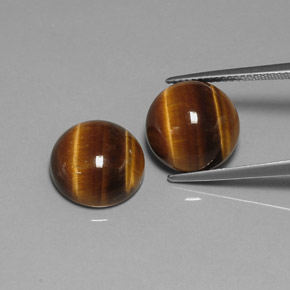 Tiger's eye naturale marrone da  ct, taglio rotondo, opaco