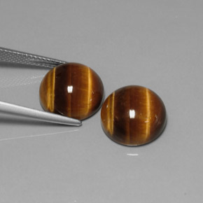 Tiger's eye naturale marrone da  ct, taglio rotondo, opaco