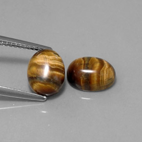Tiger's eye naturale marrone da  ct, taglio ovale, opaco