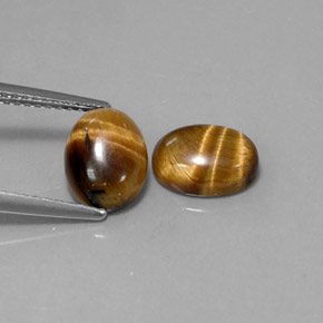 Tiger's eye naturale marrone da  ct, taglio ovale, opaco