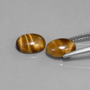 Tiger's eye naturale marrone da  ct, taglio ovale, opaco