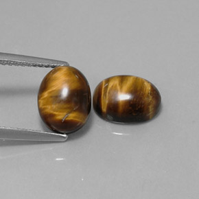 Tiger's eye naturale marrone da  ct, taglio ovale, opaco