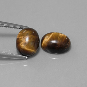 Tiger's eye naturale marrone da  ct, taglio ovale, opaco