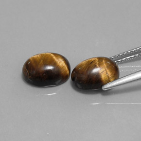 Tiger's eye naturale marrone da  ct, taglio ovale, opaco