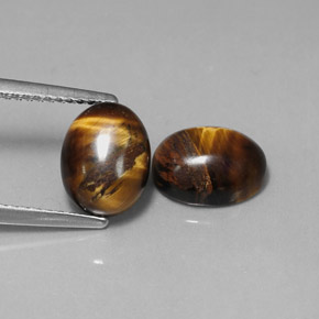 Tiger's eye naturale marrone da  ct, taglio ovale, opaco