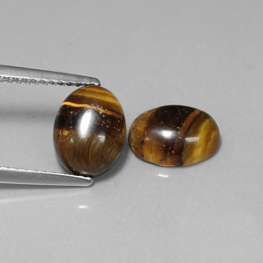 Tiger's eye naturale marrone da  ct, taglio ovale, opaco