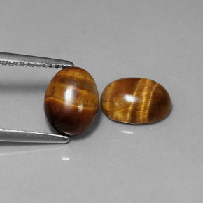 Tiger's eye naturale marrone da  ct, taglio ovale, opaco