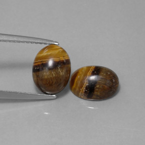Tiger's eye naturale marrone da  ct, taglio ovale, opaco